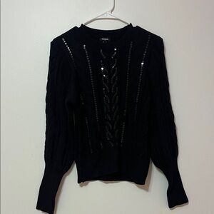 EXPRESS Black Sequin Heavy Sweater